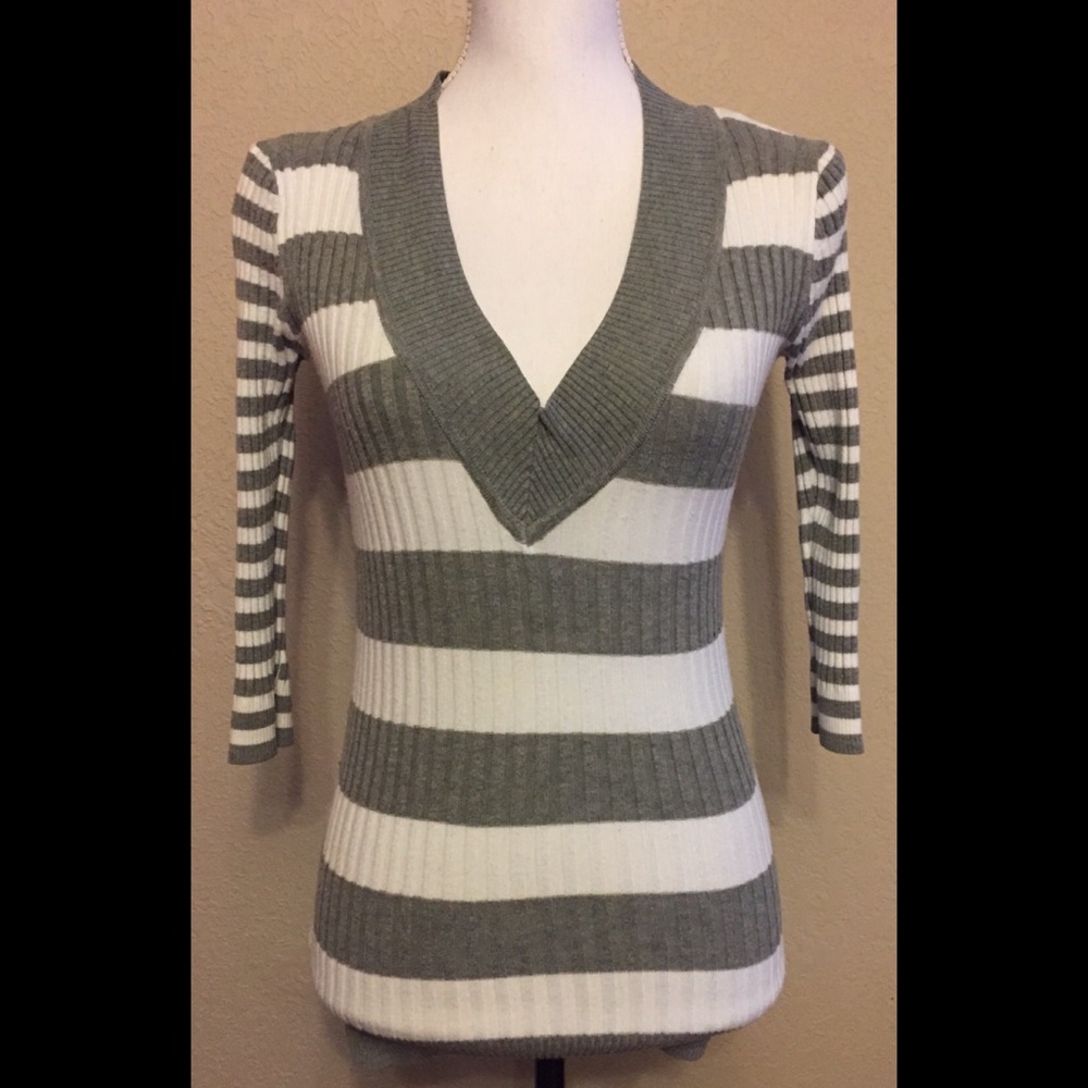 Grane Striped V-Neck Sweater